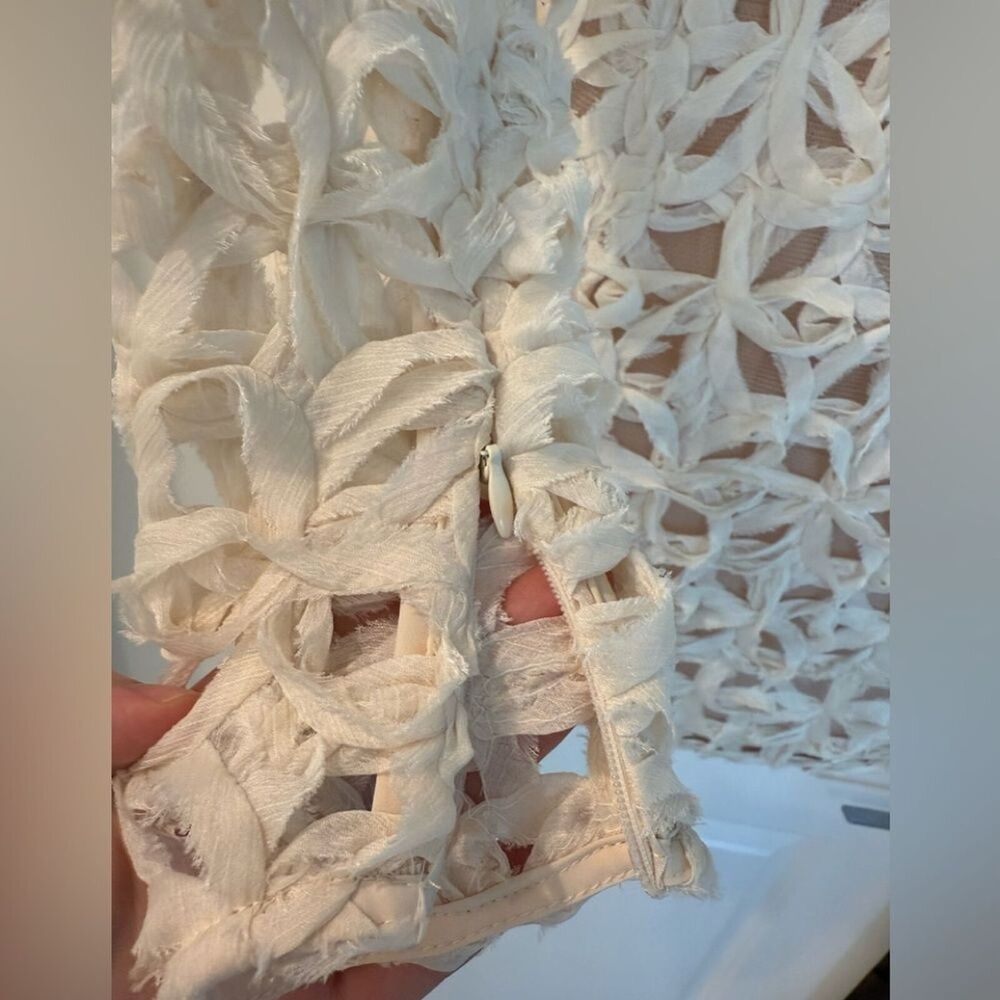 NWOT BRONX AND BANCO CASEY BEIGE MINI DRESS, wedding bridal long sleeve dress - Picture 13 of 16